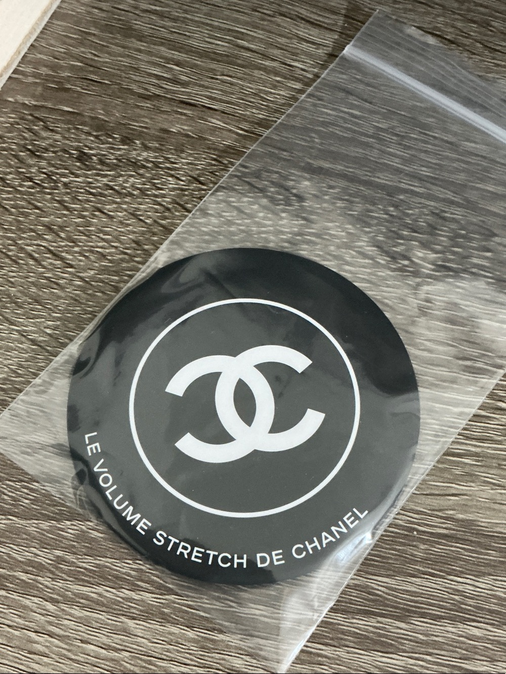 CHANEL Black & White Compact Mirror with CC Logo